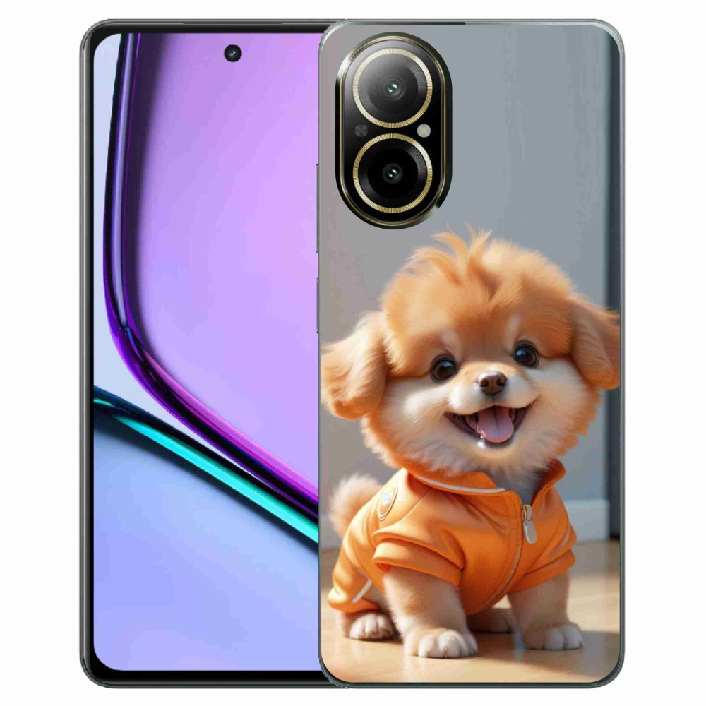 Gélový kryt mmCase na Realme C67 - roztomilý pomeranian v mikine