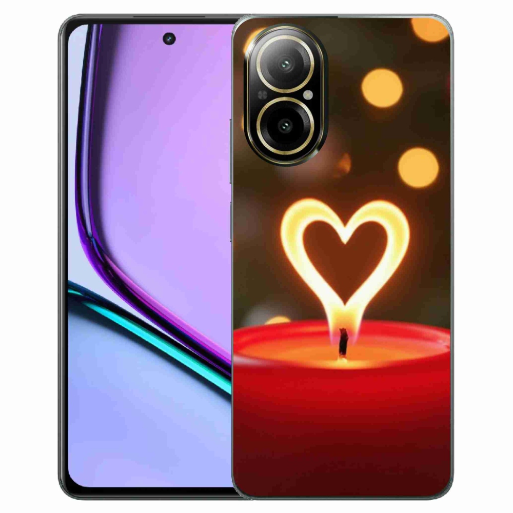 Gélový kryt mmCase na Realme C67 - srdce z plameňa