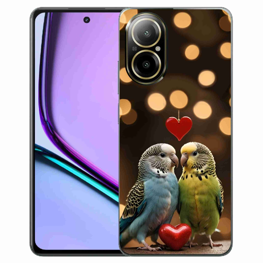Gélový kryt mmCase na Realme C67 - zamilovaní papagáje