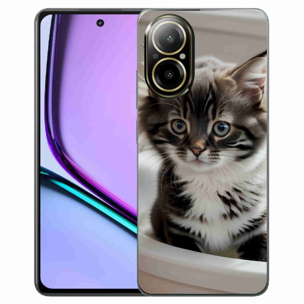 Gélový kryt mmCase na Realme C67 - zvedavé mačiatko