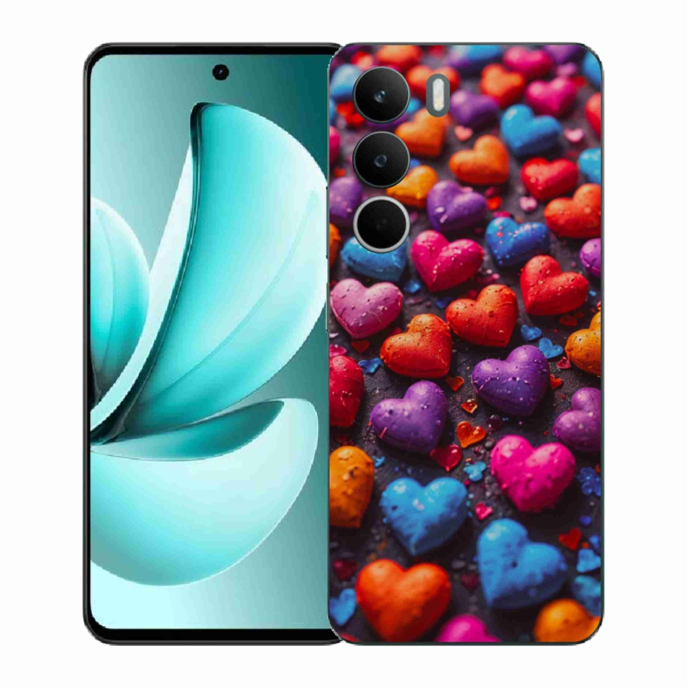 Gélový kryt mmCase na Realme C71 - farebné srdcia