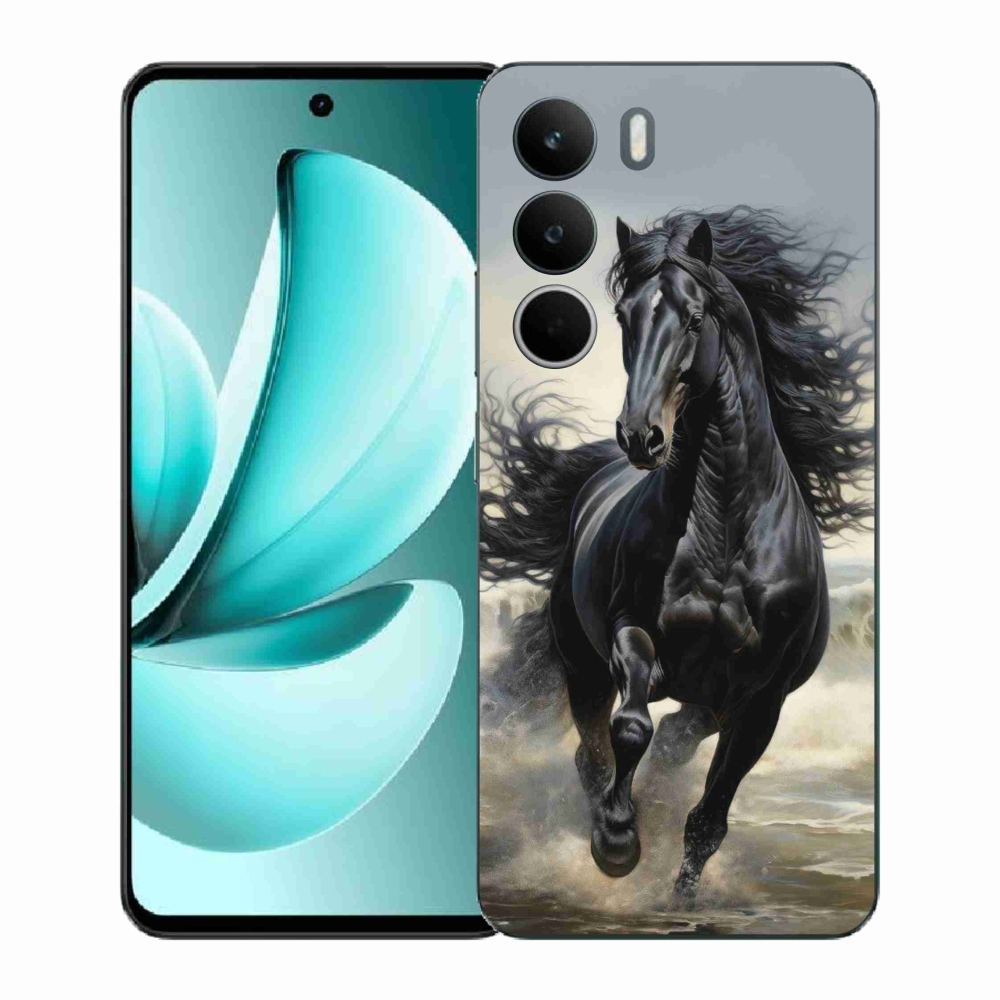 Gélový kryt mmCase na Realme C71 - bežiaci čierny kôň