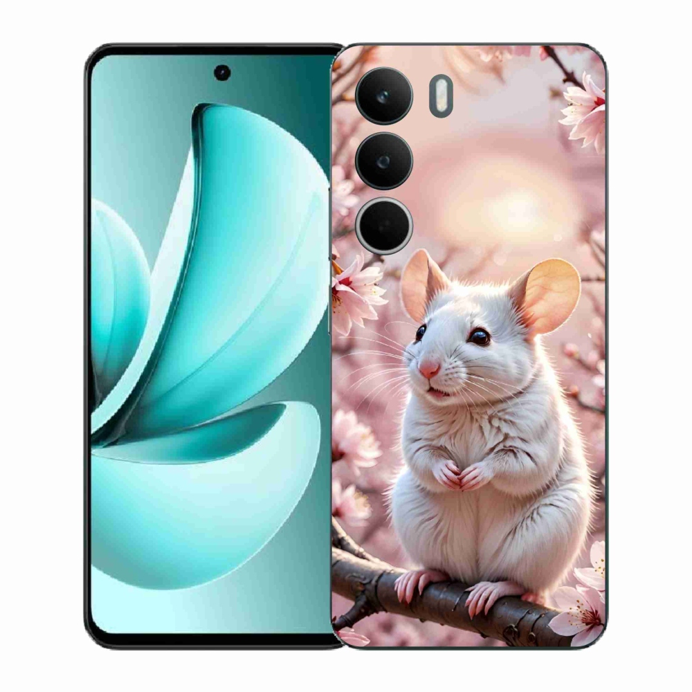 Gélový kryt mmCase na Realme C71 - biela myš na vetve
