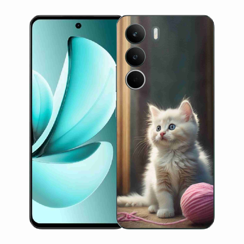 Gélový kryt mmCase na Realme C71 - biele mačiatko 2