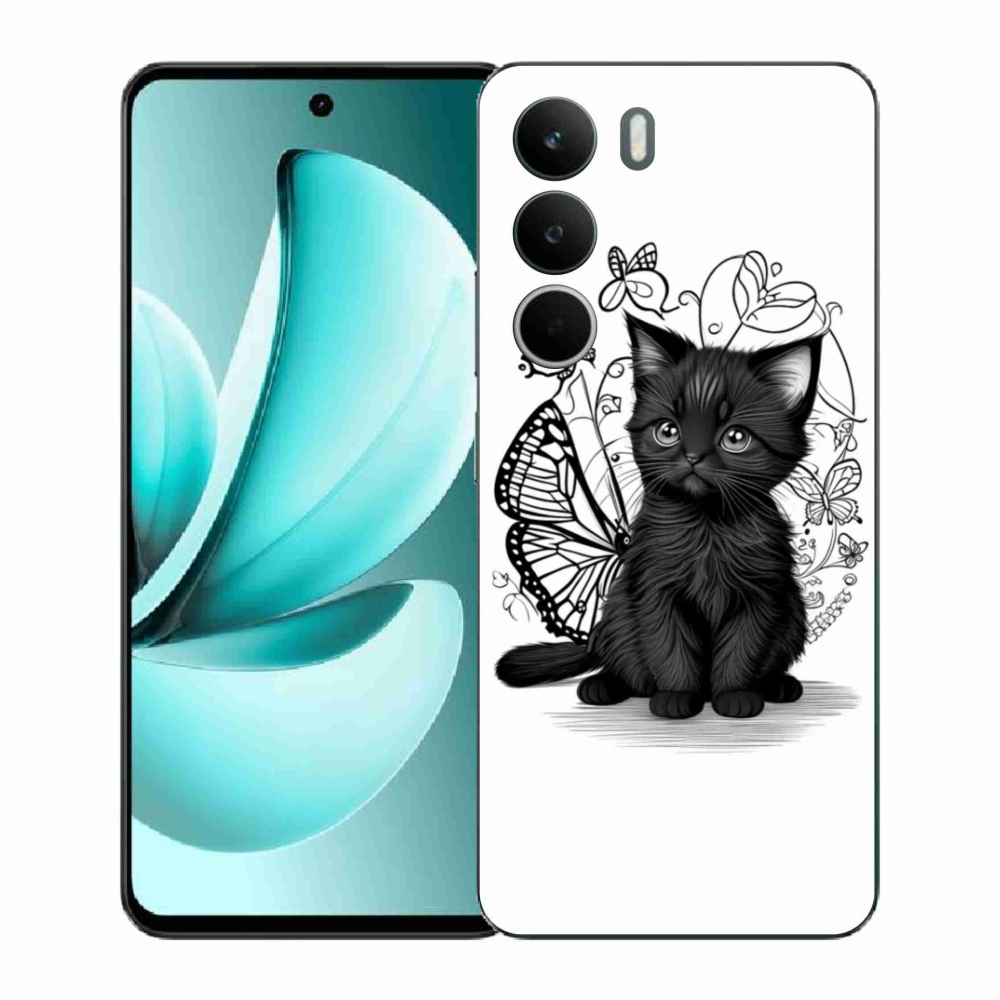 Gélový kryt mmCase na Realme C71 - čierne mačiatko