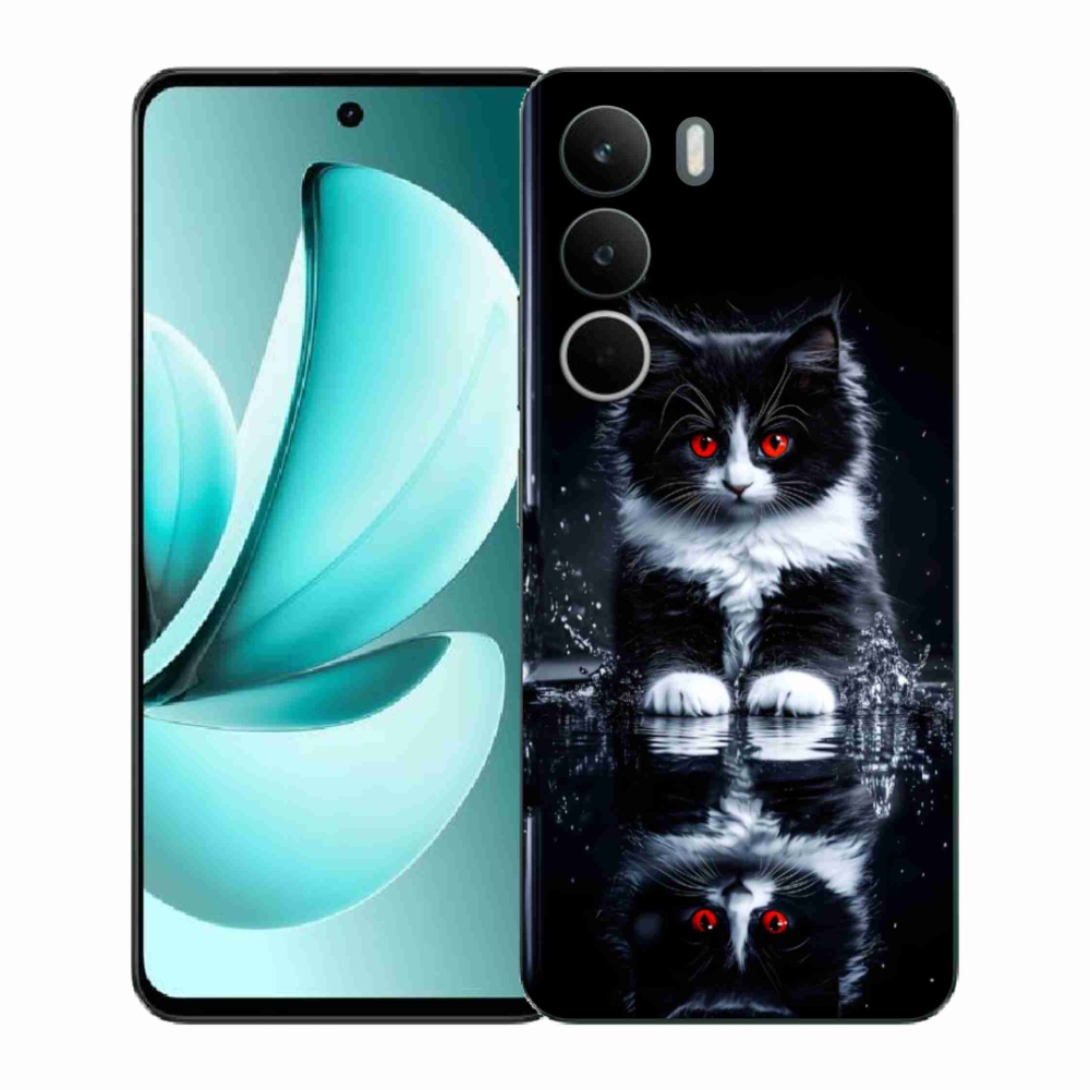 Gélový kryt mmCase na Realme C71 - čiernobiele mačiatko