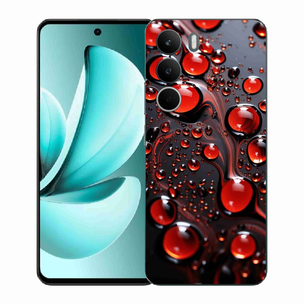 Gélový kryt mmCase na Realme C71 - červené kvapky 2