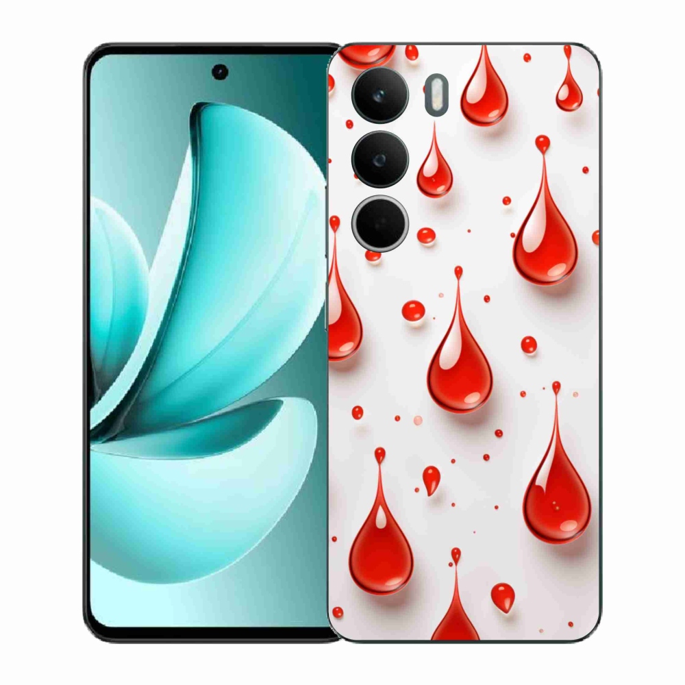 Gélový kryt mmCase na Realme C71 - červené kvapky