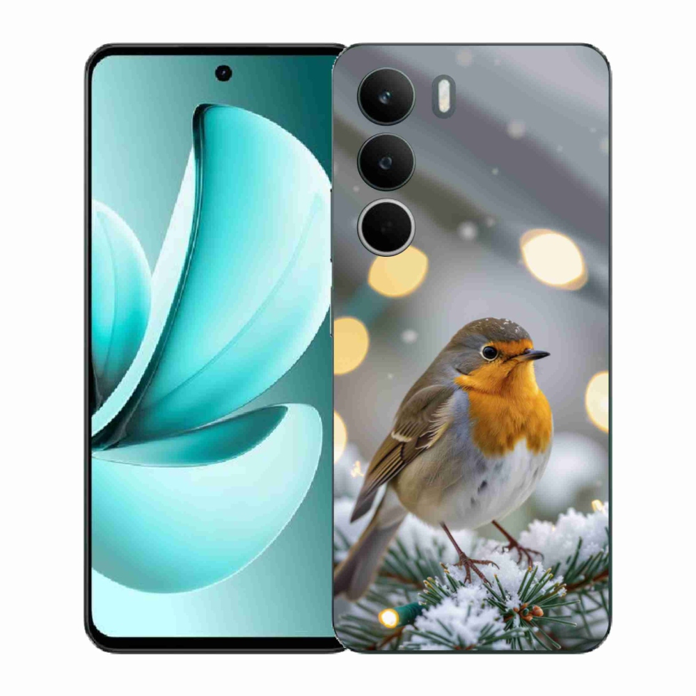 Gélový kryt mmCase na Realme C71 - červienka v zime