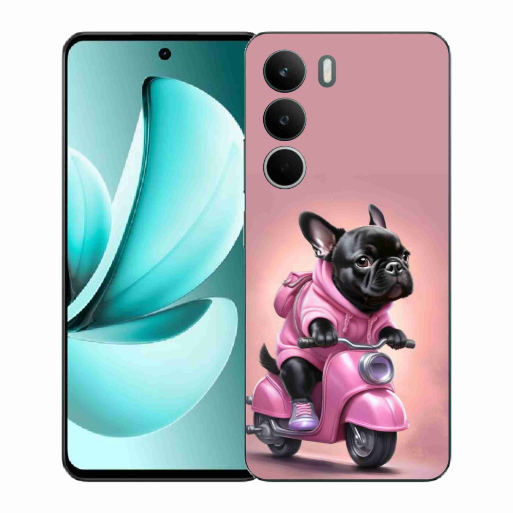 Gélový kryt mmCase na Realme C71 - francúzsky buldoček na skútri