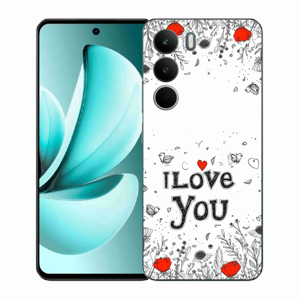 Gélový kryt mmCase na Realme C71 - I love you biele pozadie