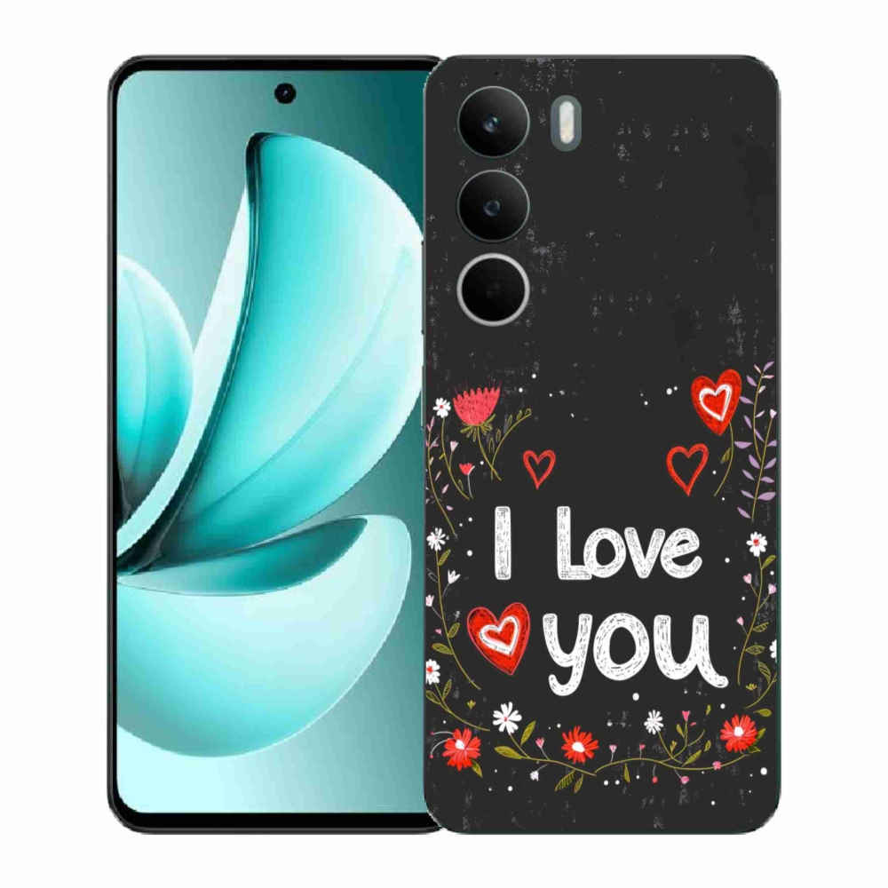 Gélový kryt mmCase na Realme C71 - I love you čierne pozadie