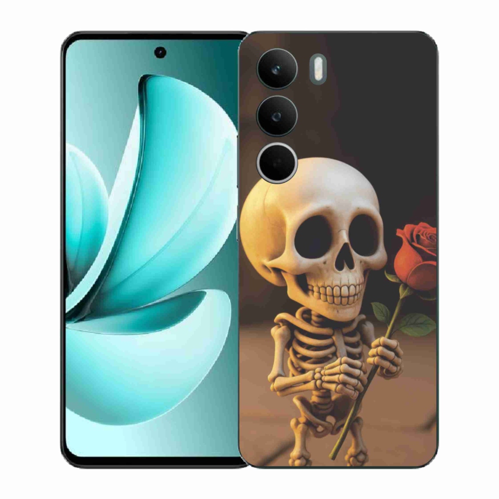 Gélový kryt mmCase na Realme C71 - kostlivec s ružou