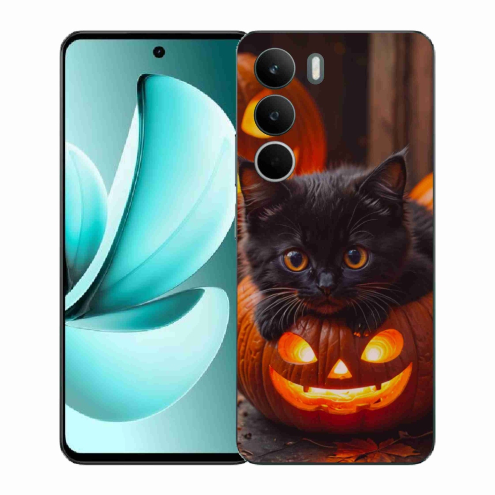 Gélový kryt mmCase na Realme C71 - mačiatko a tekvica
