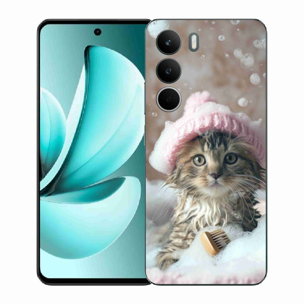 Gélový kryt mmCase na Realme C71 - mačiatko a kúpeľ