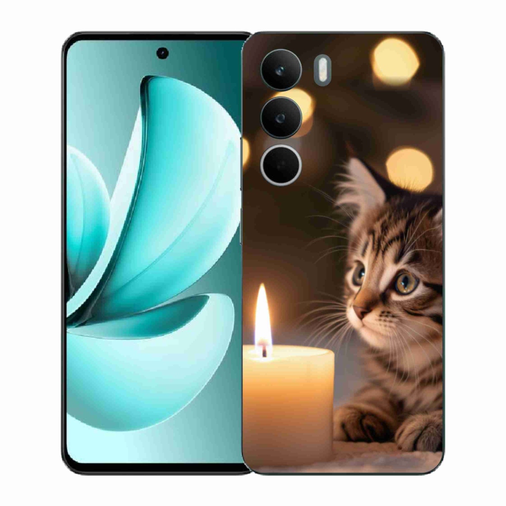 Gélový kryt mmCase na Realme C71 - mačiatko a sviečka