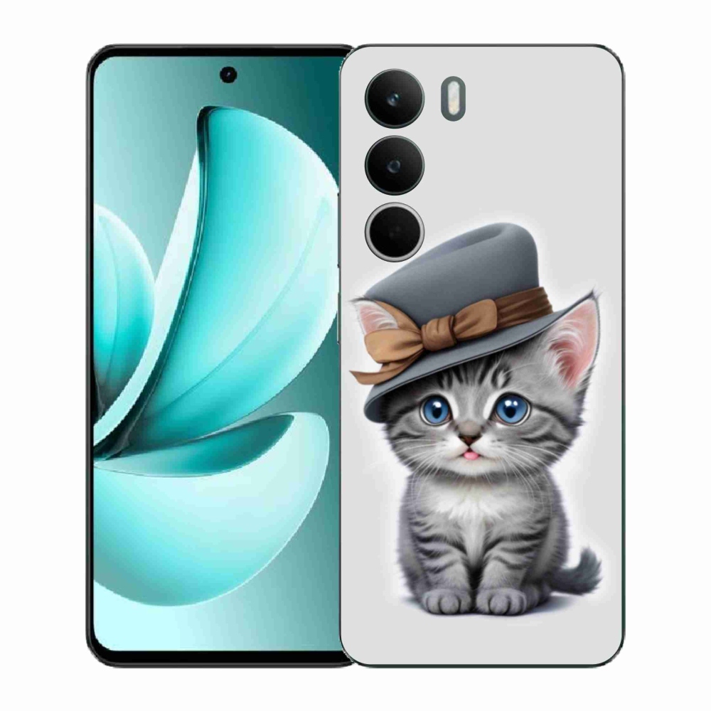 Gélový kryt mmCase na Realme C71 - mačiatko s klobúkom