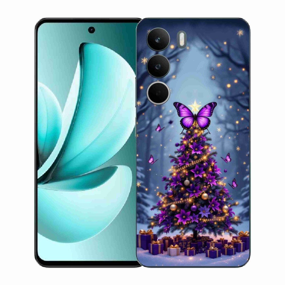 Gélový kryt mmCase na Realme C71 - motýlí vianočný stromček
