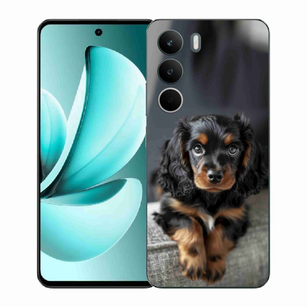 Gélový kryt mmCase na Realme C71 - roztomilý dlhosrstý jazvečík