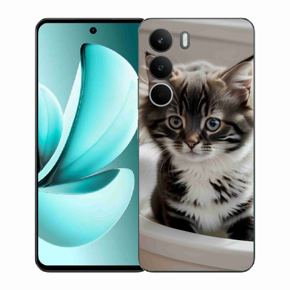 Gélový kryt mmCase na Realme C71 - zvedavé mačiatko