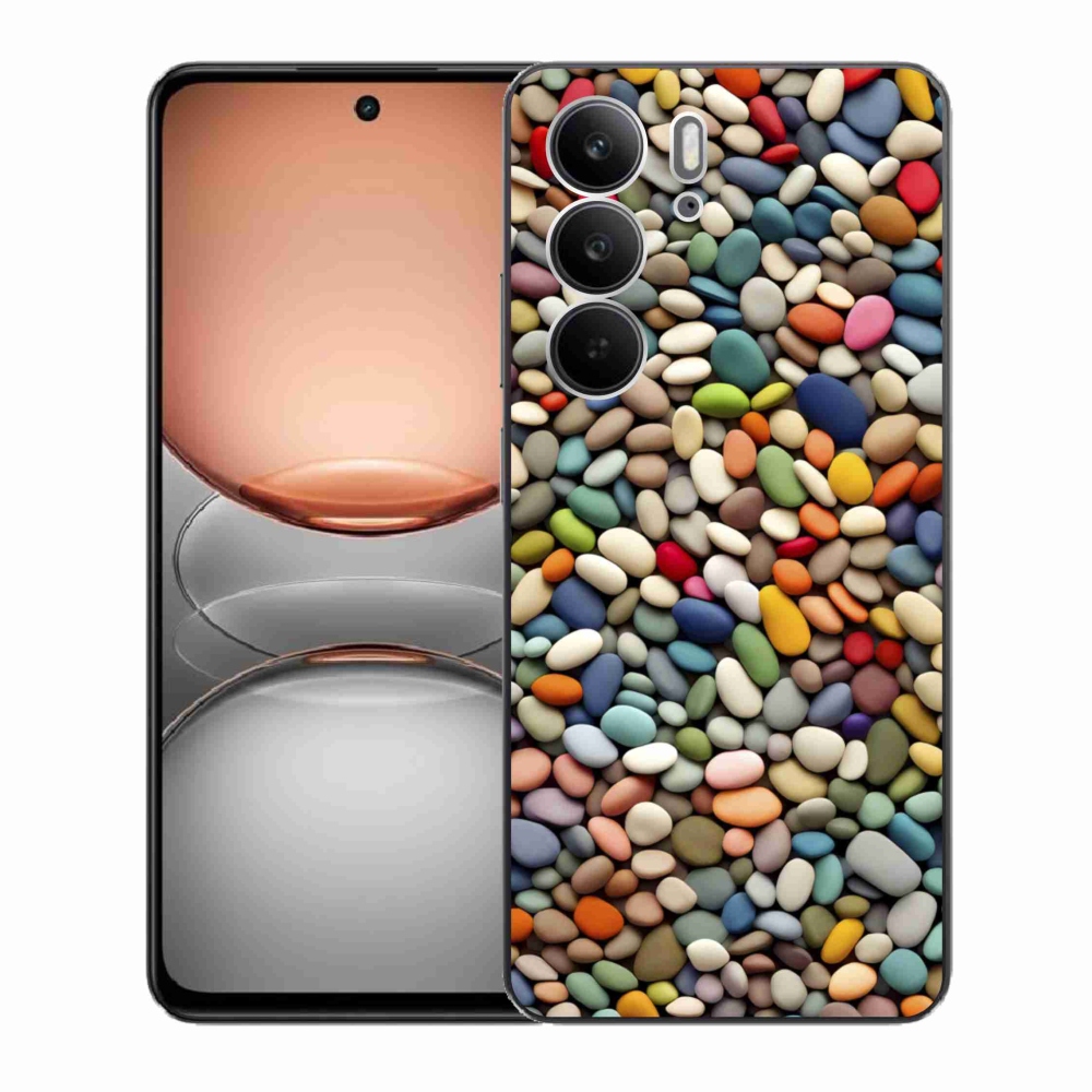 Gélový kryt mmCase na Realme C75 - farebné kamienky 2