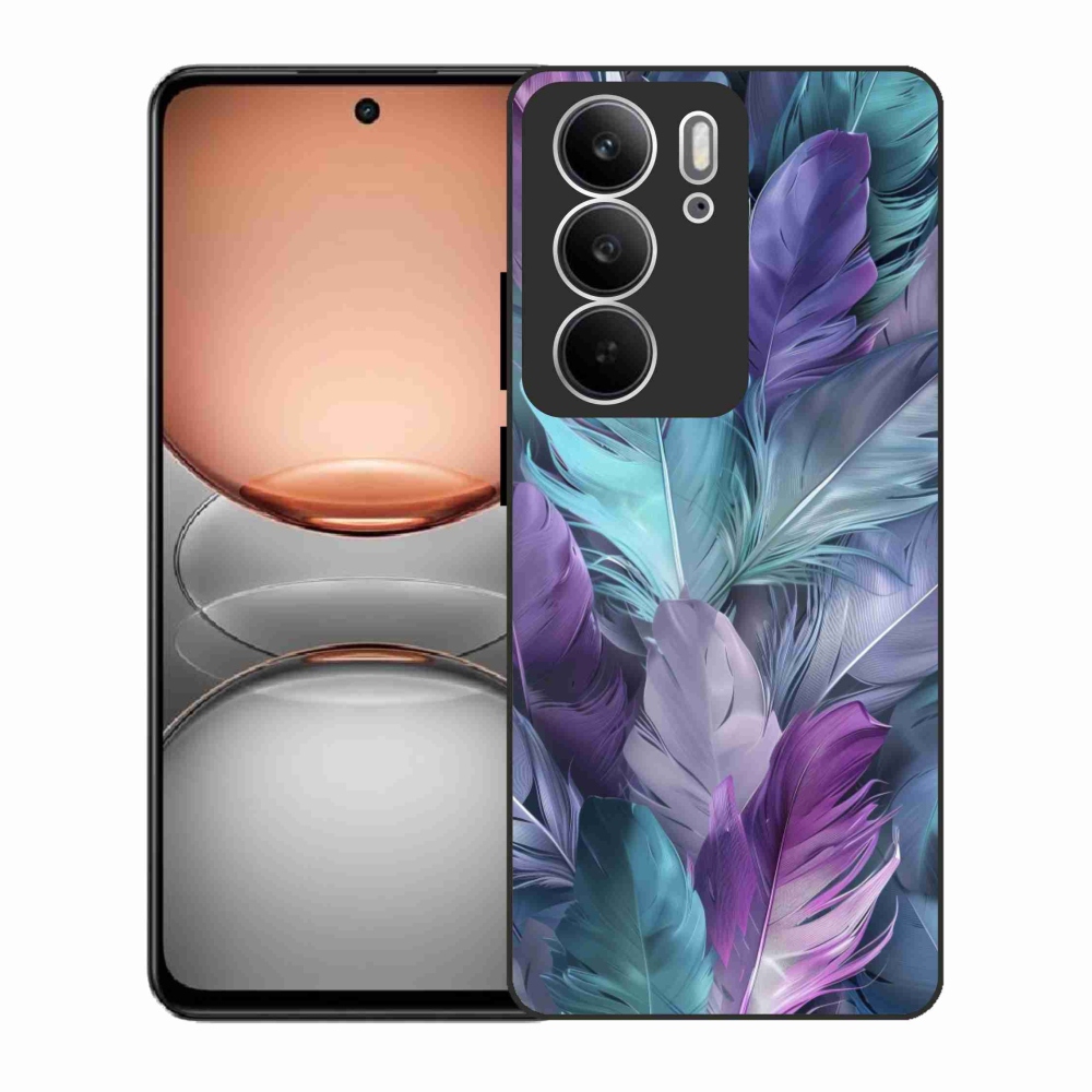 Gélový kryt mmCase na Realme C75 - farebné perie 2