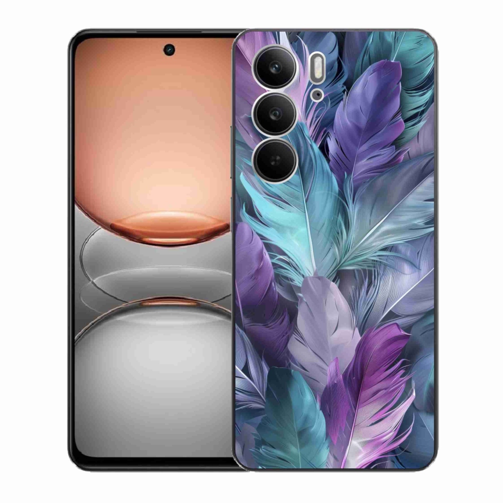 Gélový kryt mmCase na Realme C75 - farebné perie 2