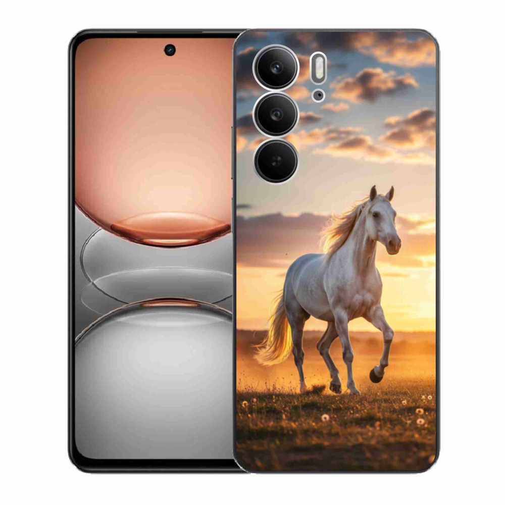 Gélový kryt mmCase na Realme C75 - bežiaci biely kôň 2