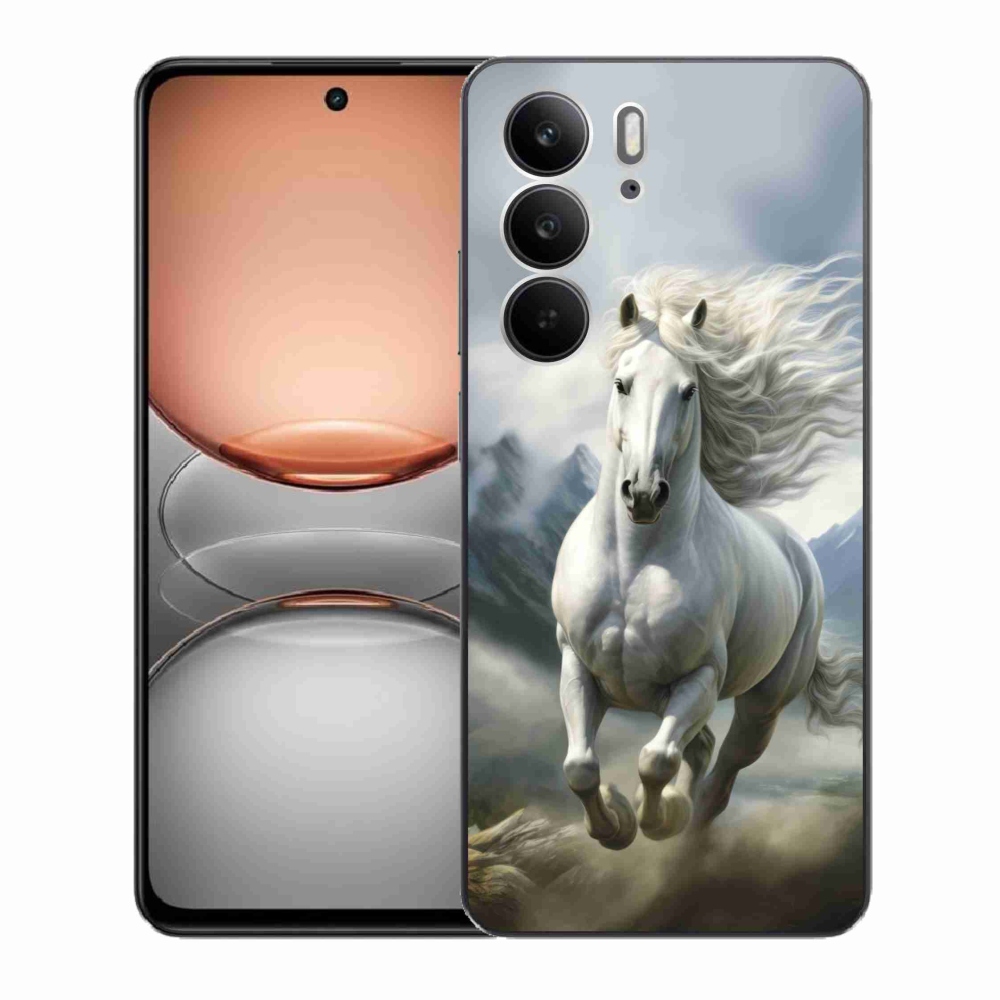 Gélový kryt mmCase na Realme C75 - bežiaci biely kôň 3
