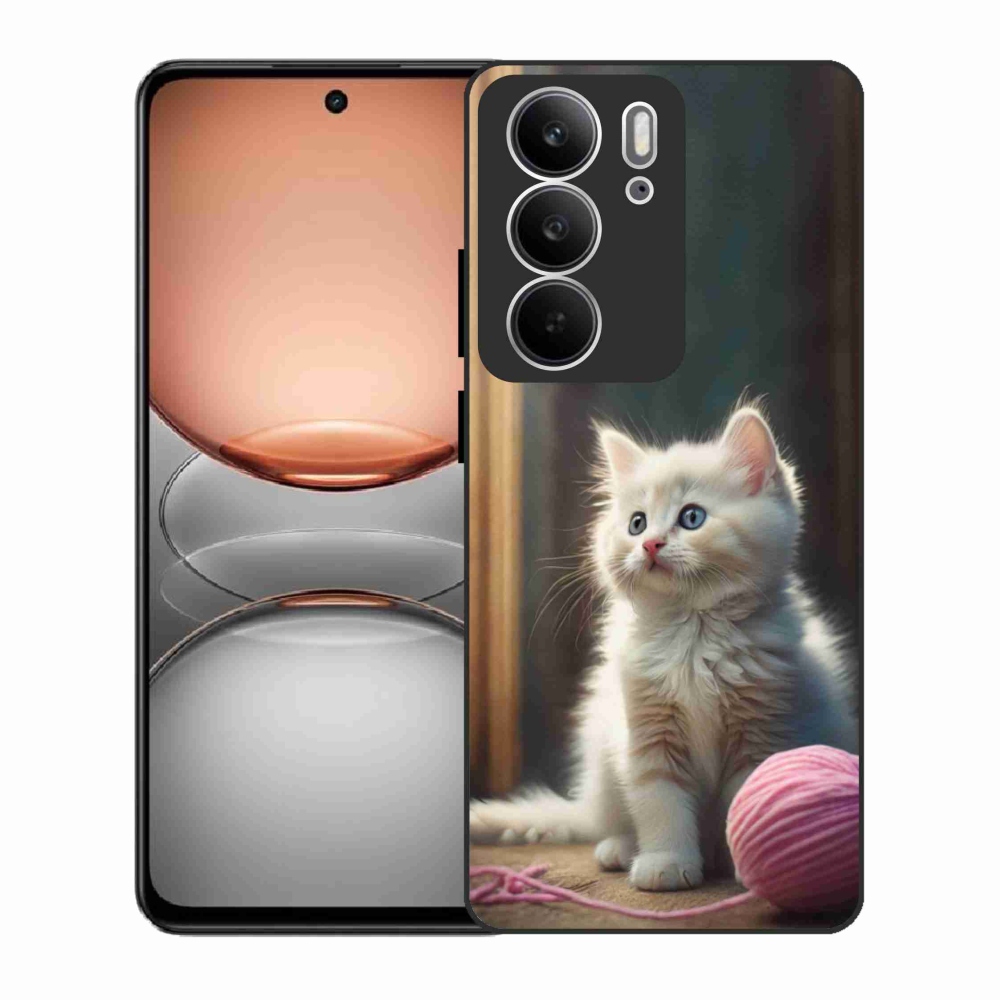 Gélový kryt mmCase na Realme C75 - biele mačiatko 2