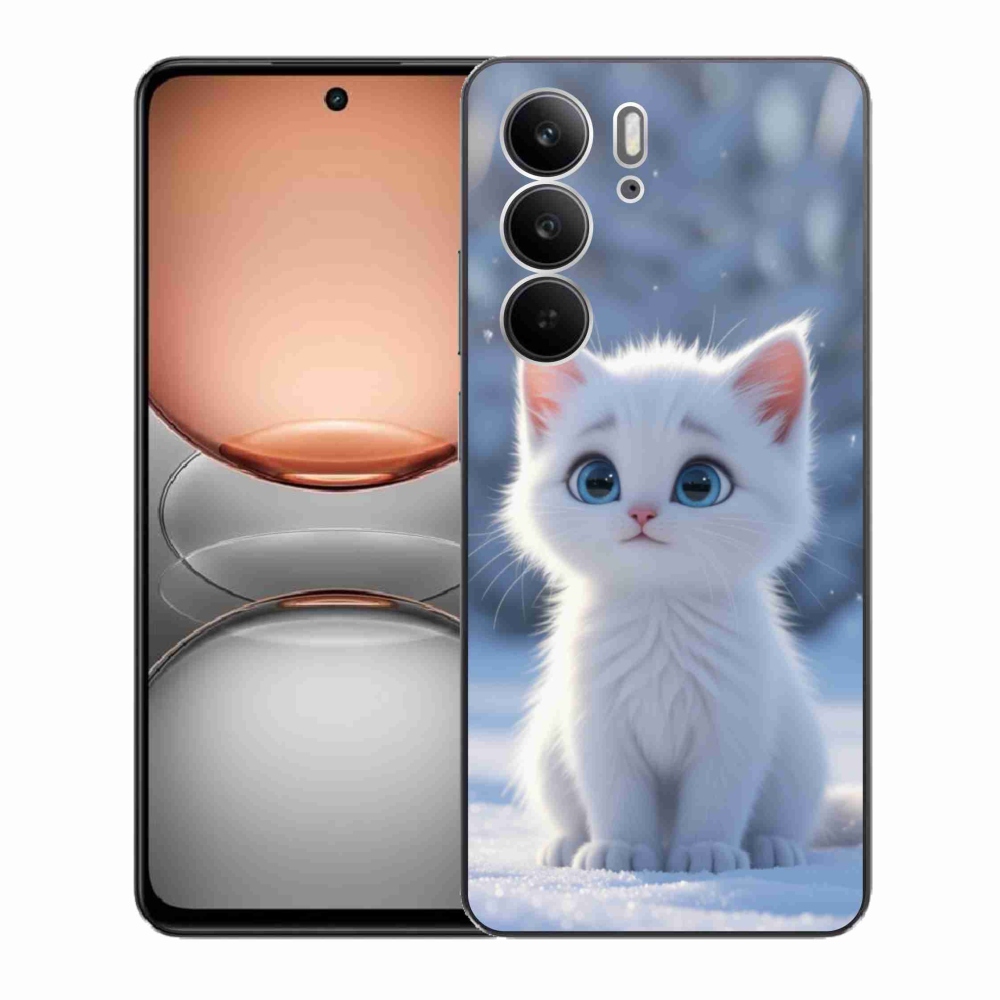 Gélový kryt mmCase na Realme C75 - biele mačiatko 3