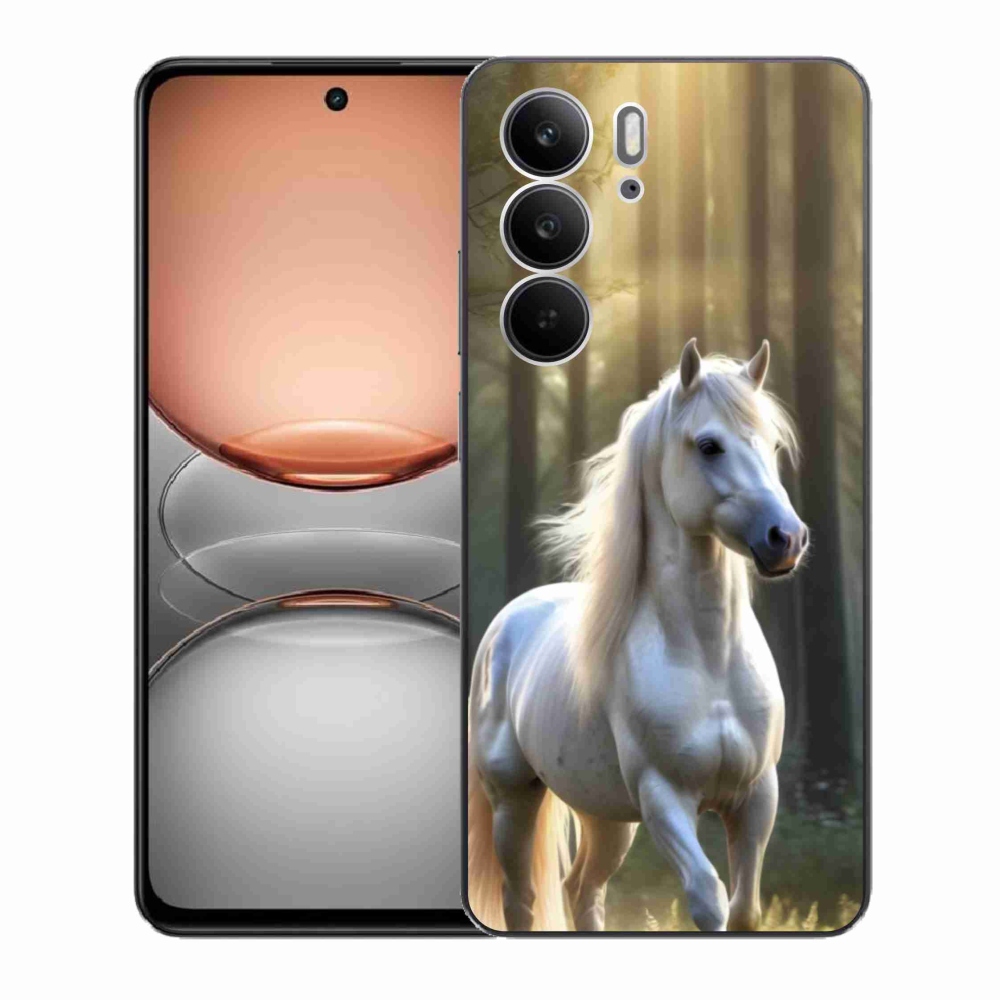 Gélový kryt mmCase na Realme C75 - biely kôň 3