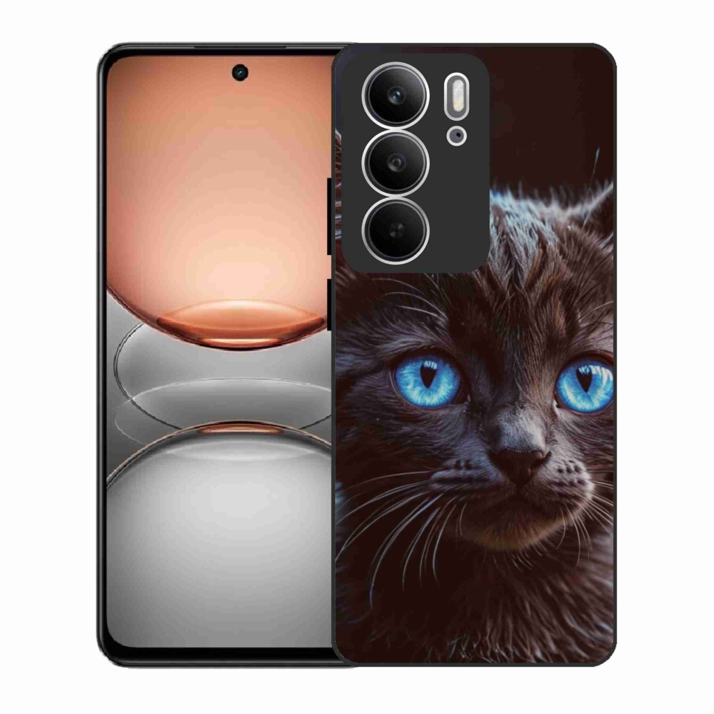 Gélový kryt mmCase na Realme C75 - čierne mačiatko 2