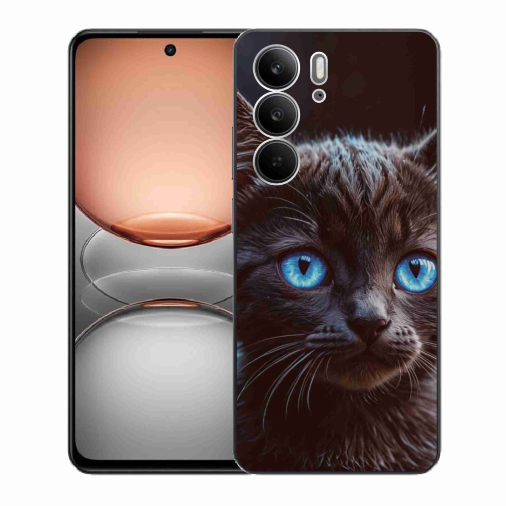 Gélový kryt mmCase na Realme C75 - čierne mačiatko 2