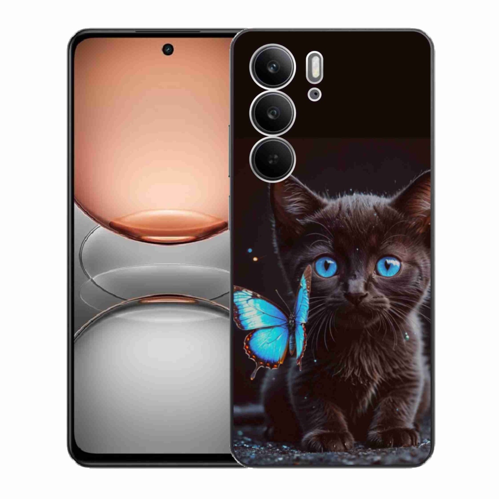 Gélový kryt mmCase na Realme C75 - čierne mačiatko 3