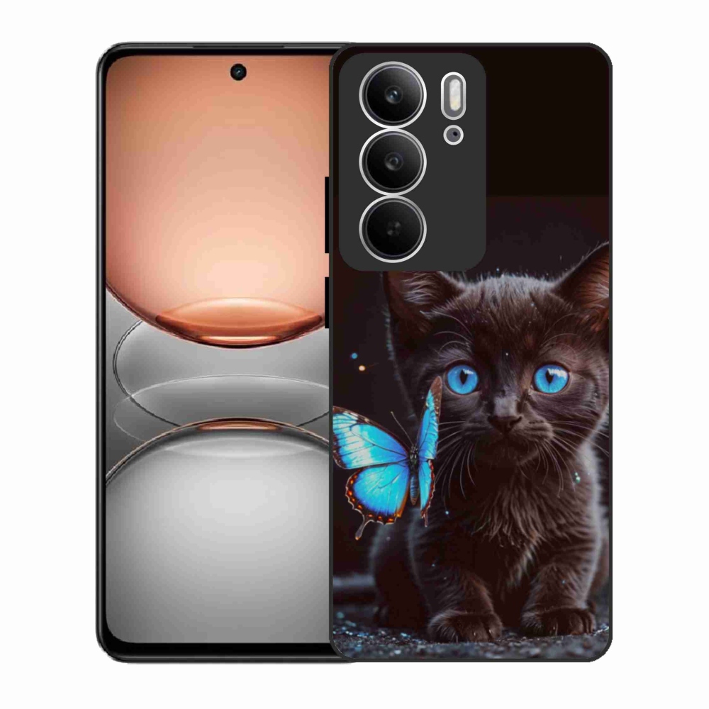 Gélový kryt mmCase na Realme C75 - čierne mačiatko 3