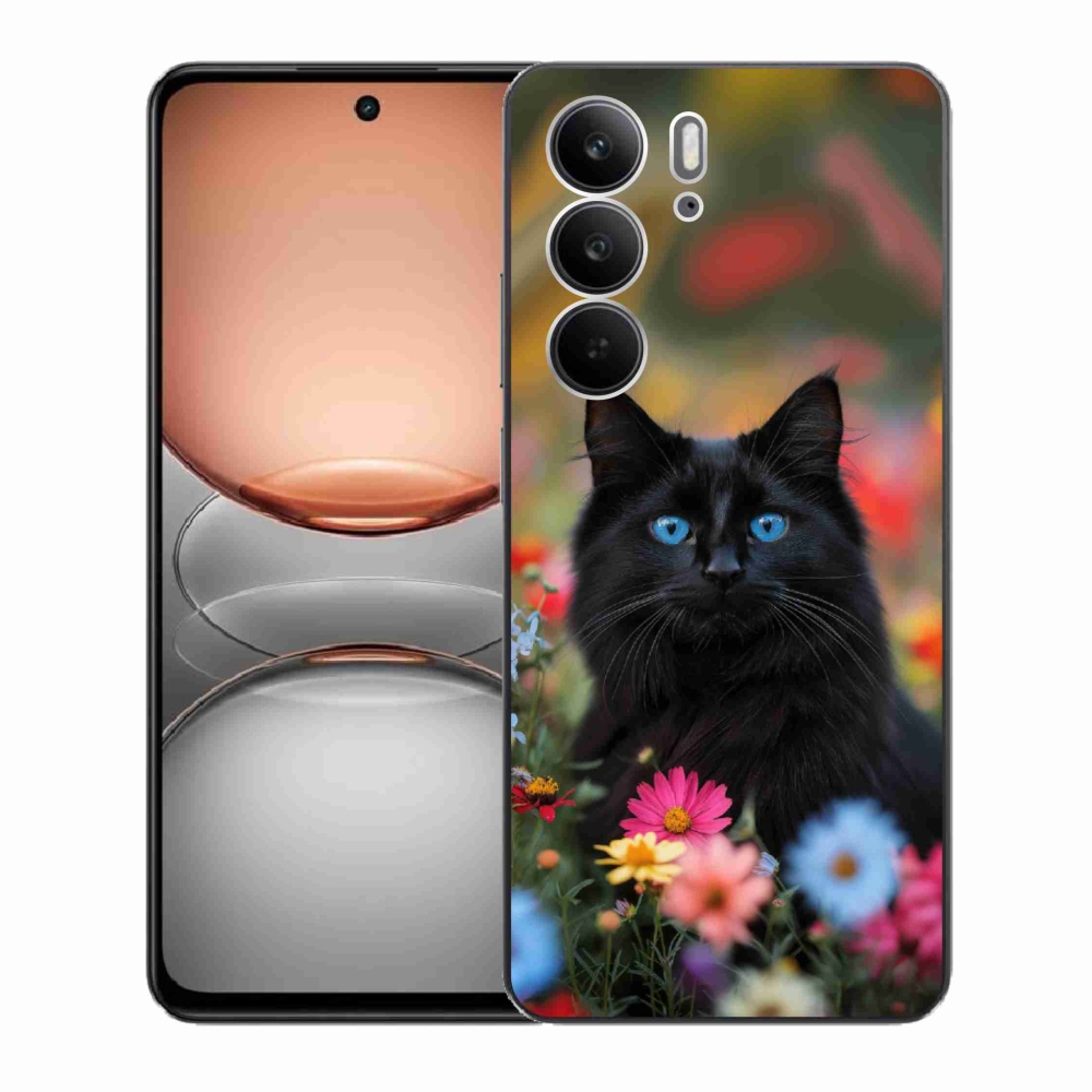 Gélový kryt mmCase na Realme C75 - čierne mačiatko 4