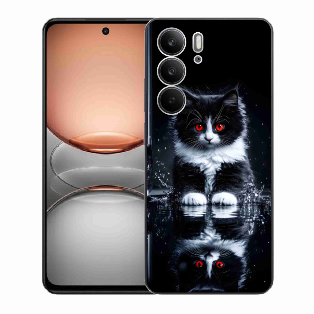 Gélový kryt mmCase na Realme C75 - čiernobiele mačiatko