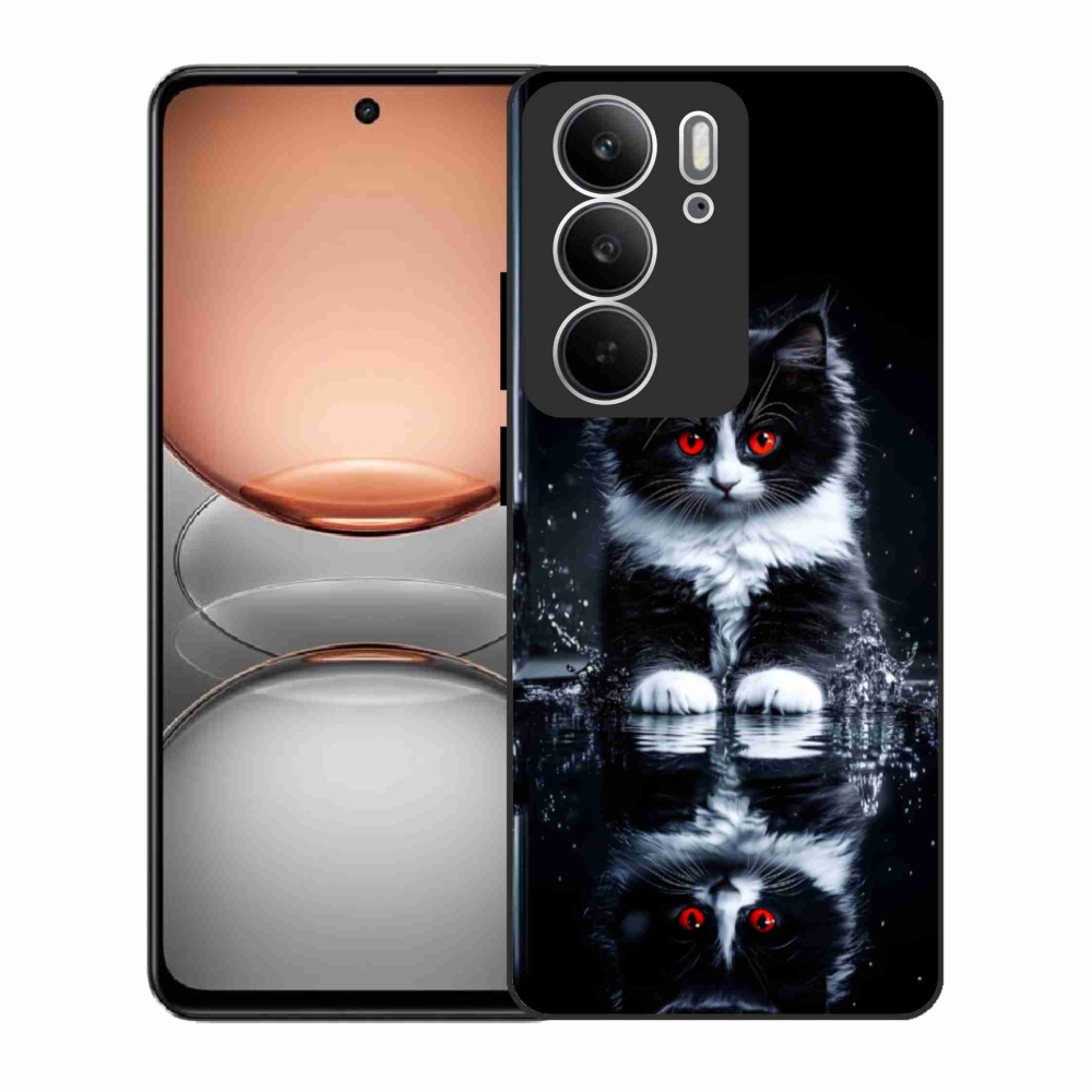 Gélový kryt mmCase na Realme C75 - čiernobiele mačiatko