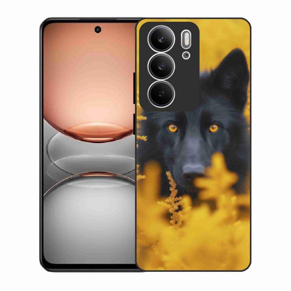 Gélový kryt mmCase na Realme C75 - čierny vlk 2