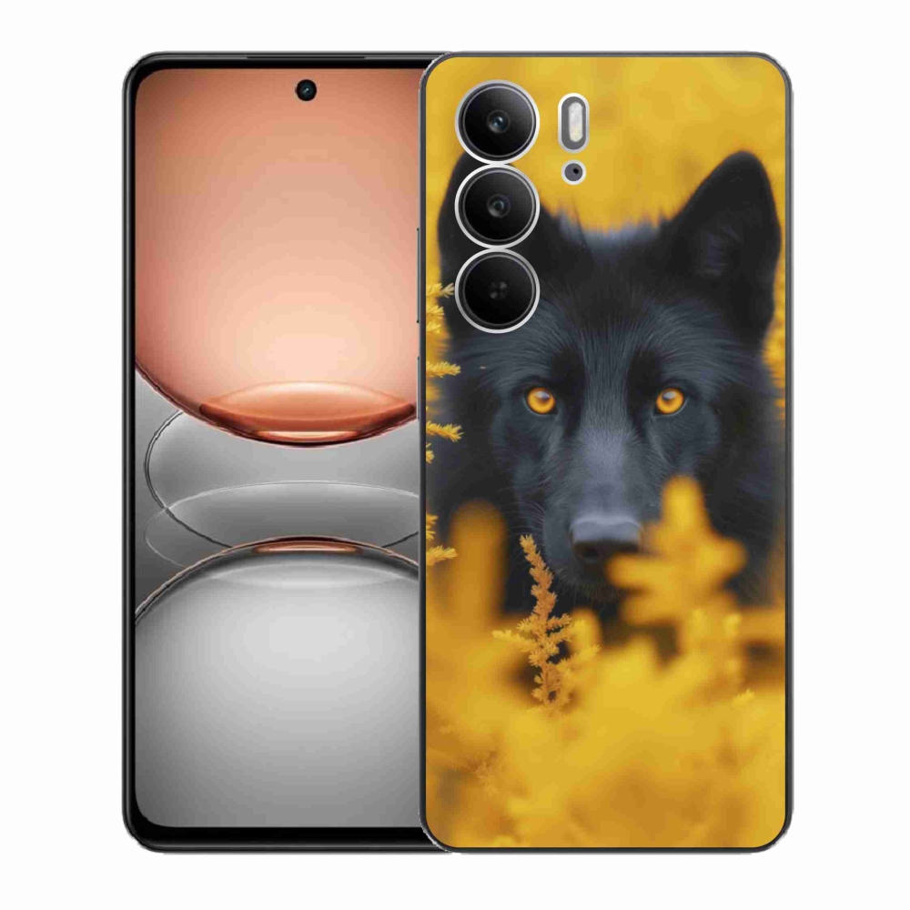 Gélový kryt mmCase na Realme C75 - čierny vlk 2