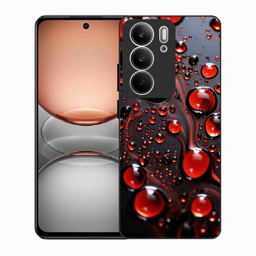 Gélový kryt mmCase na Realme C75 - červené kvapky 2