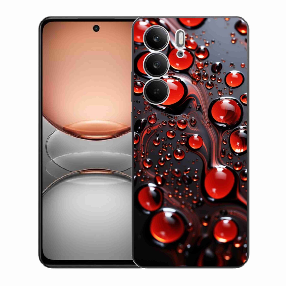 Gélový kryt mmCase na Realme C75 - červené kvapky 2