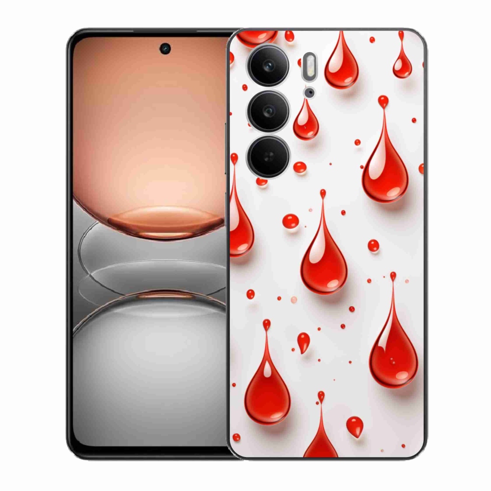 Gélový kryt mmCase na Realme C75 - červené kvapky