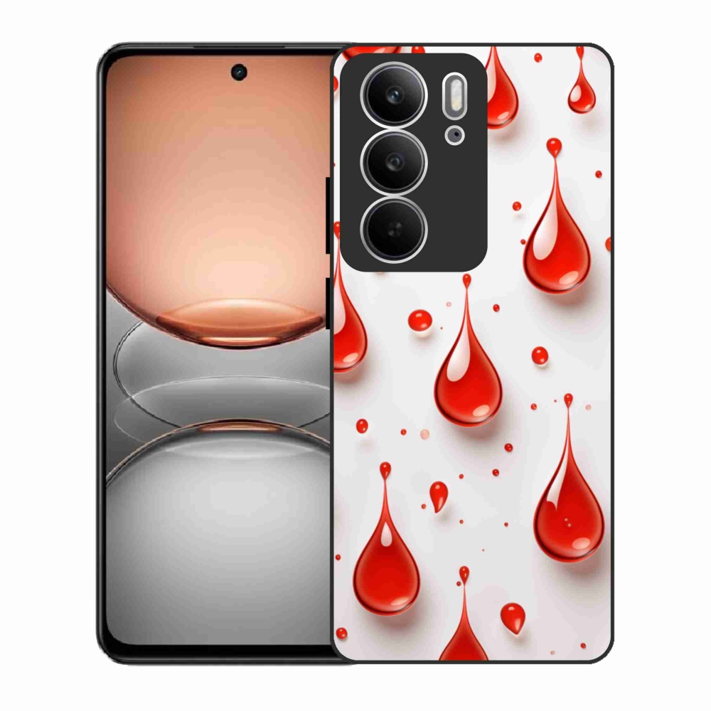 Gélový kryt mmCase na Realme C75 - červené kvapky