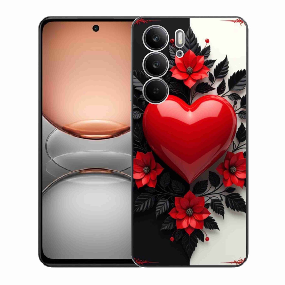 Gélový kryt mmCase na Realme C75 - červené srdce