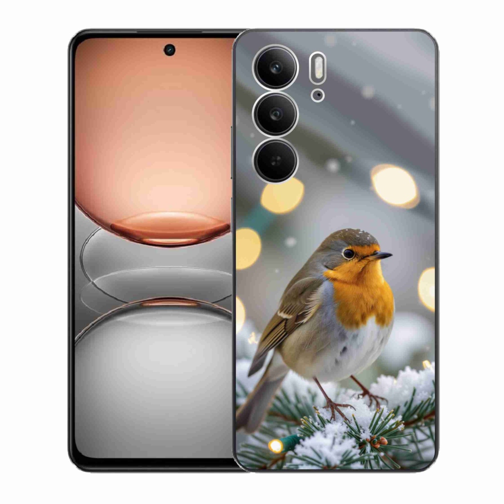 Gélový kryt mmCase na Realme C75 - červienka v zime