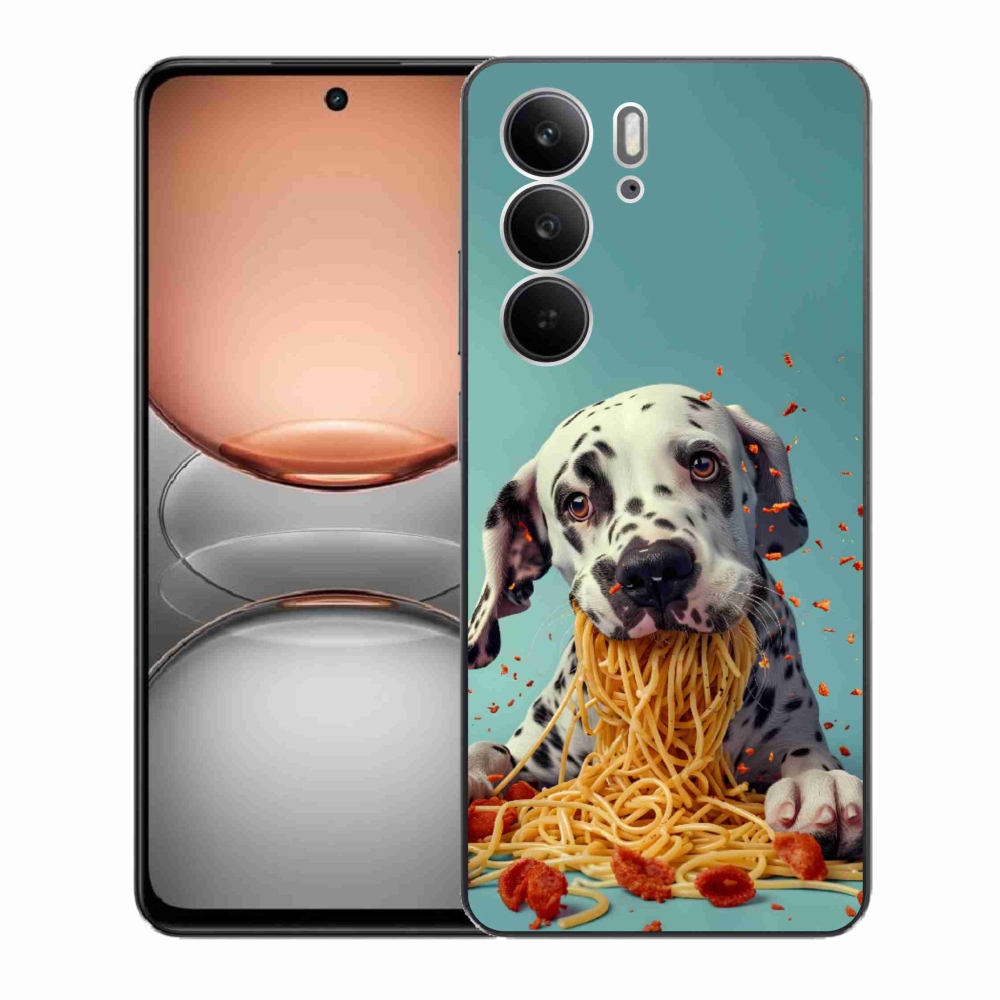 Gélový kryt mmCase na Realme C75 - dalmatín a špagety