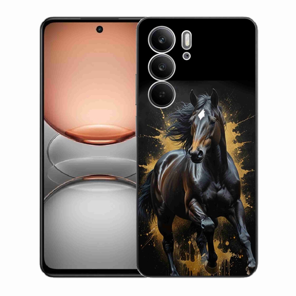 Gélový kryt mmCase na Realme C75 - elegantný čierny žrebec