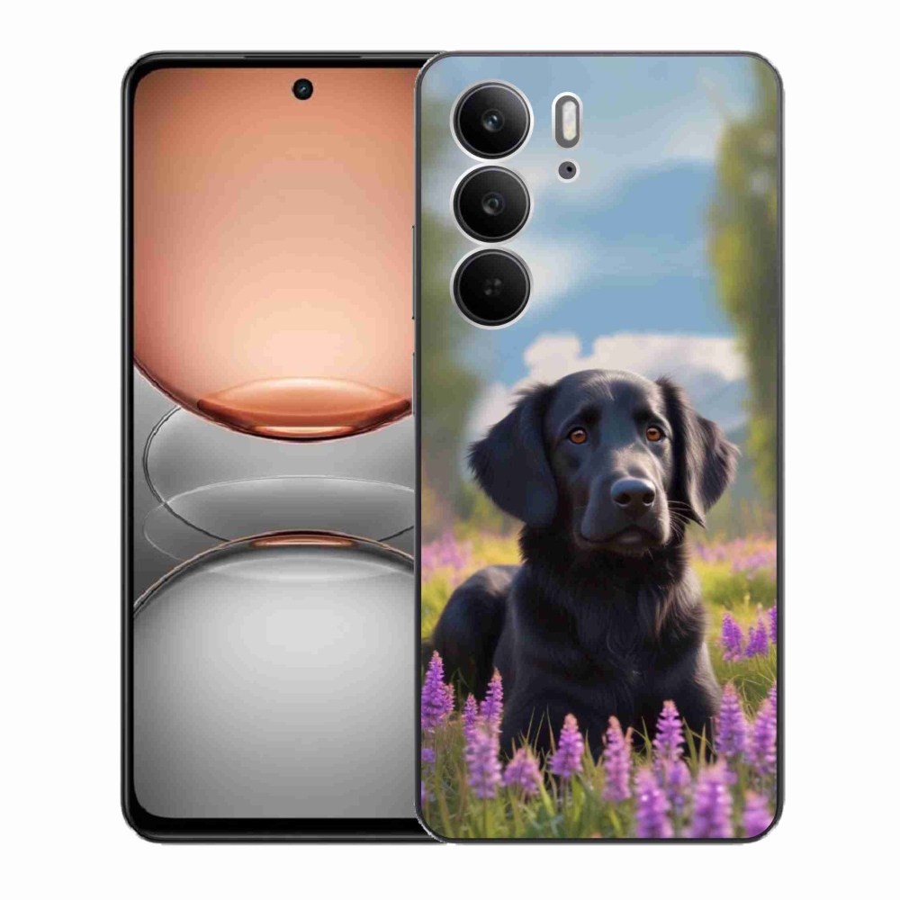 Gélový kryt mmCase na Realme C75 - elegantný čierny retriever